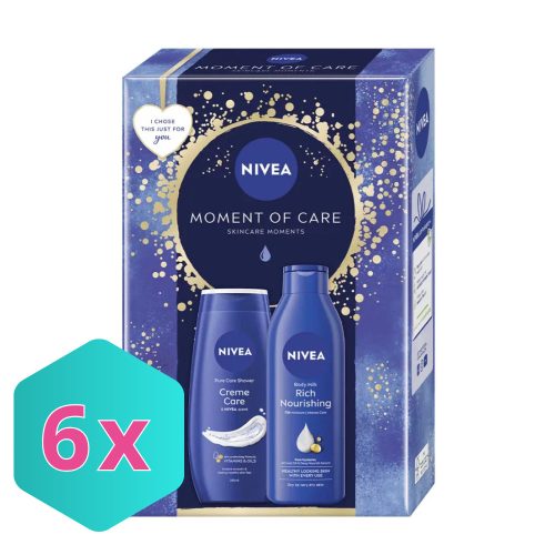 Nivea Moment of Care Ajándékcsomag - Tusfürdő 250 ml+ Testápoló tej 250 ml KARTON - 6 db