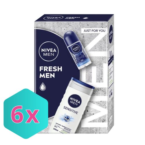 Nivea Fresh Men Just For You  Ajándékcsomag - Tusfürdő + Golyós dezodor KARTON - 6 db