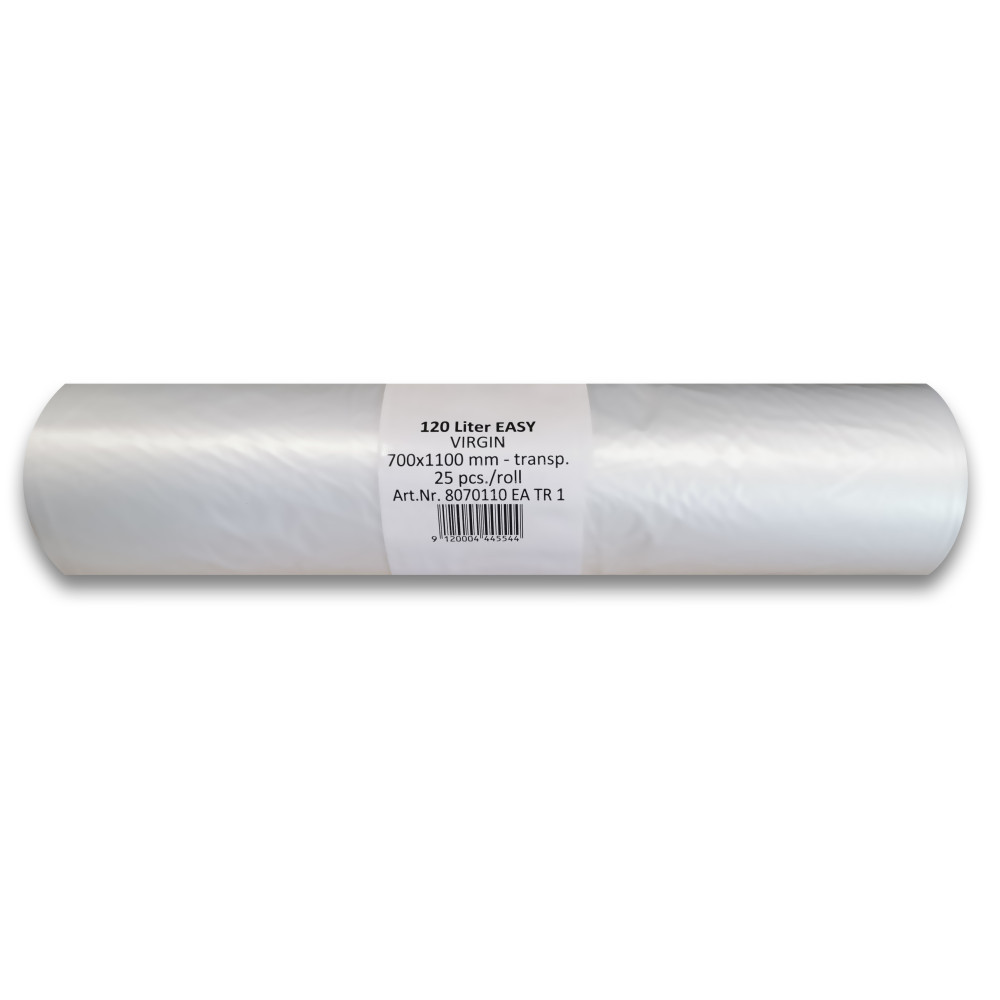 Folistar HNAT Szemeteszsák átlátszó HDPE 70x110 cm 135L 25db/tekercs